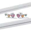 925 Sterling Silver Earrings with Pavé Setting and Plated Platinum, Size: 0.5*1.3cm, Women