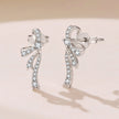 925 Silver White Gold Plated CZ Pavé 1.7 x 0.7 cm Earrings for Women