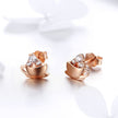 925 Sterling Silver Rose Gold Plated Pavé CZ Earrings for Women