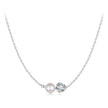 925 Sterling Silver Moissanite & Freshwater Pearl White Gold Necklace 45cm for Women