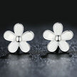 925 Sterling Silver Enamel Earrings - 0.9CM