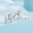 925 Sterling Silver White Gold Plated Pavé CZ Earrings