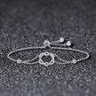 925 Sterling Silver Heart Shaped Bracelet 22CM for Women