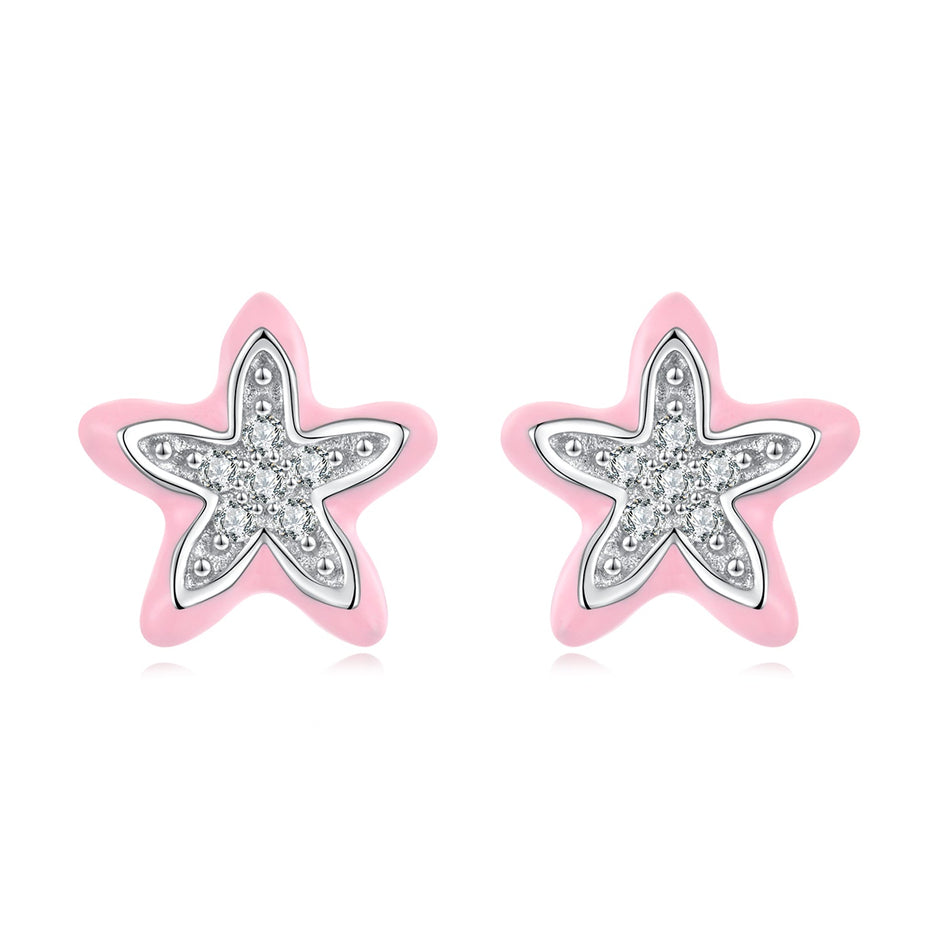 925 Sterling Silver Enamel CZ Earrings for Women