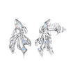 925 Sterling Silver White Nano Opal CZ 1.3*0.8cm Earrings for Women
