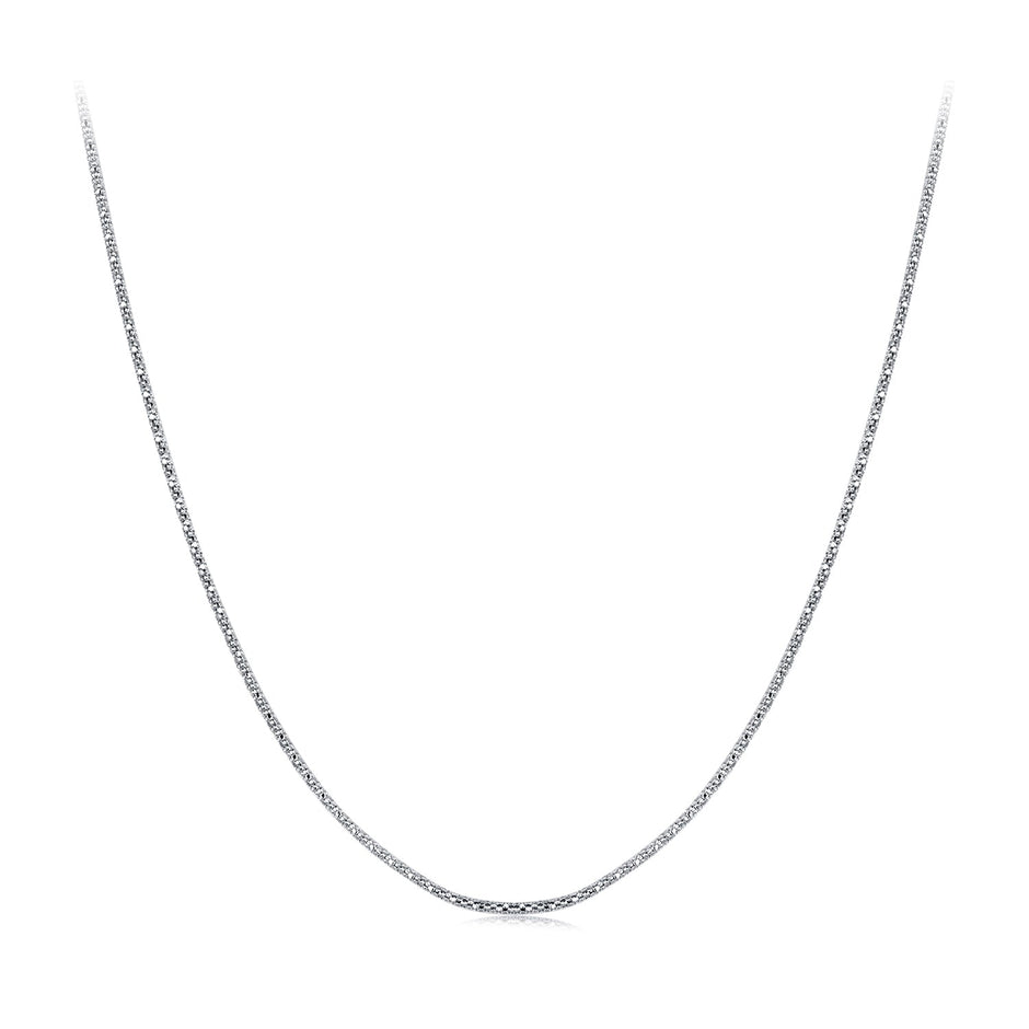 925 Sterling Silver White Gold Plated 40+5cm Necklace for Women