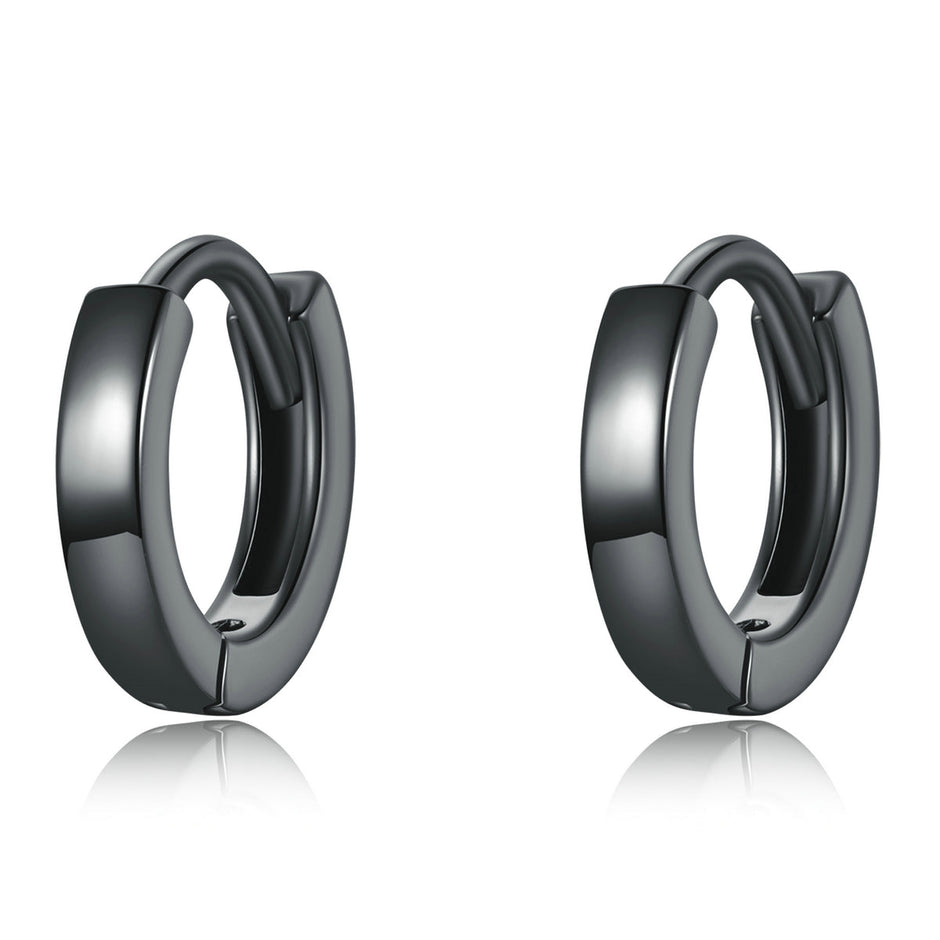 925 Sterling Silver & Plated Black Gold Earrings