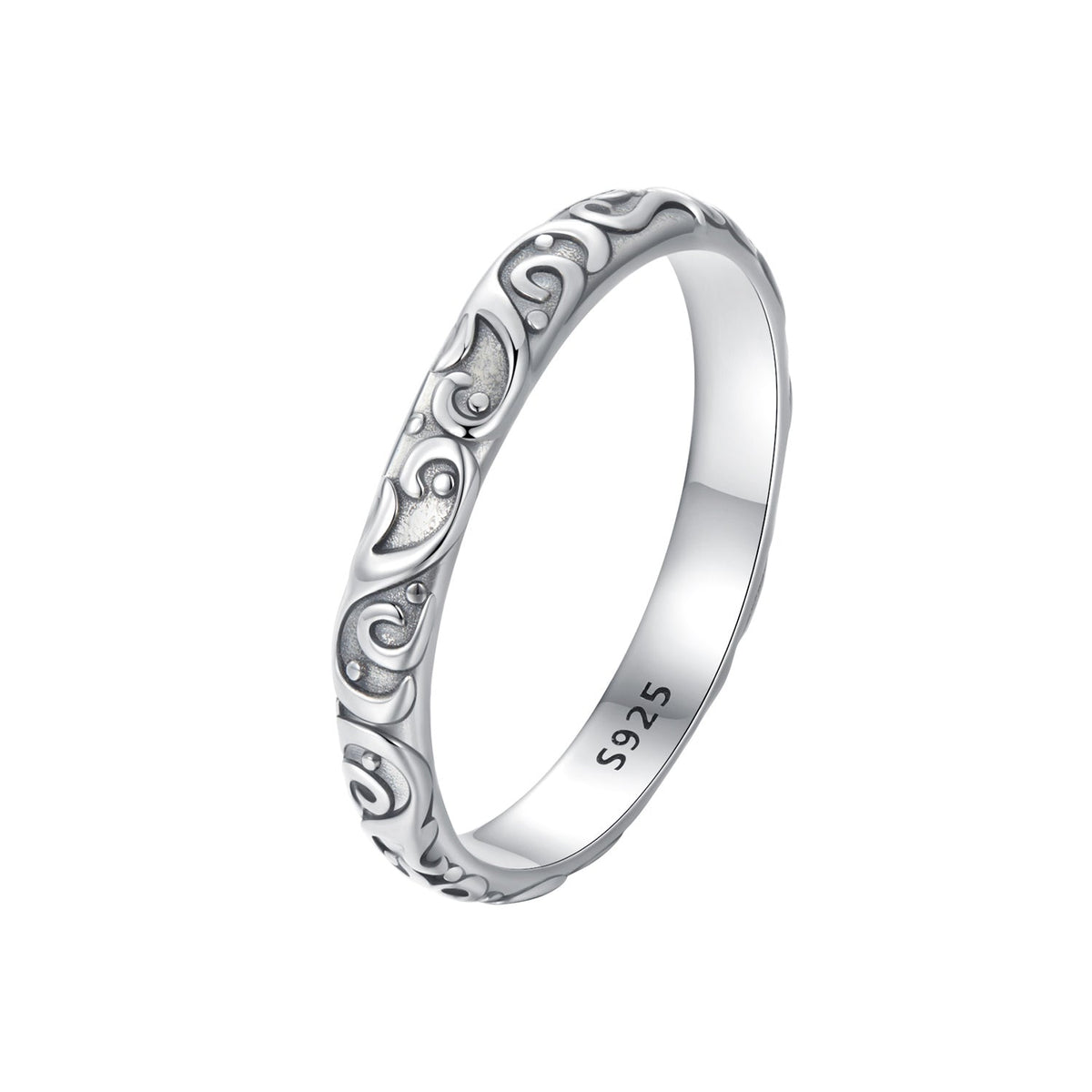 925 Sterling Silver Oxidized 2.8mm Band Ring Size 6.0 for Women