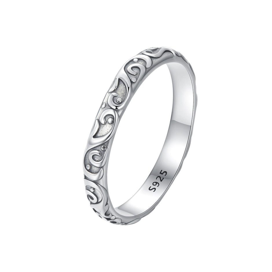 925 Sterling Silver Oxidized 2.8mm Band Ring Size 6.0 for Women