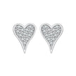 925 Sterling Silver White Gold Plated Pavé CZ Earrings