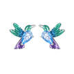 925 Sterling Silver White Gold Plated Earrings with Enamel and CZ - 10*8mm