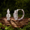 925 Sterling Silver White Gold Plated Moissanite 1.3x0.5cm Hoop Earrings for Women