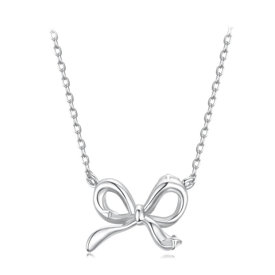 925 Sterling Silver Plated White Gold 40+5cm Adjustable Necklace for Women