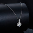 925 Sterling Silver Moissanite Pendant Necklace for Women - 45cm