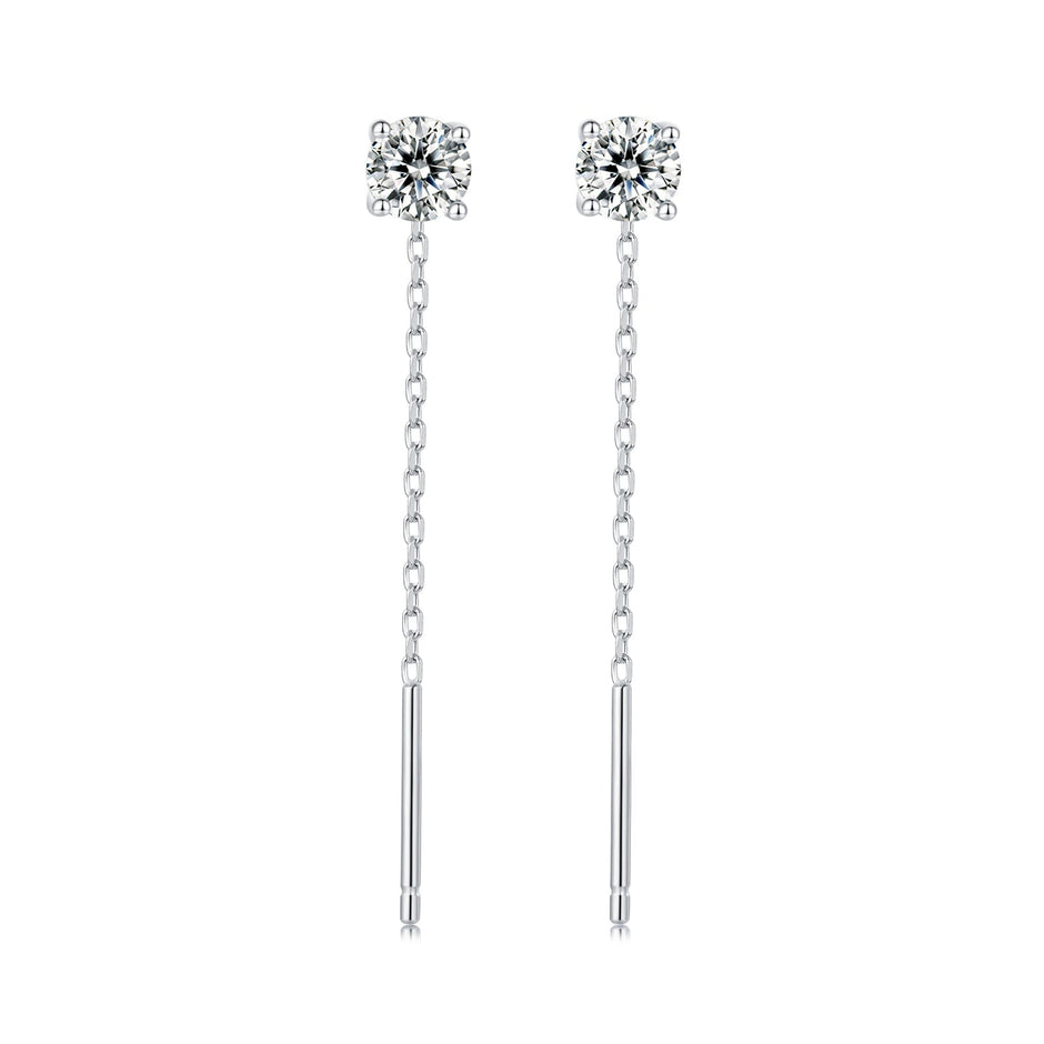 925 Sterling Silver 4.0 Carat Moissanite Earrings for Women