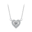 925 Sterling Silver Moissanite 0.5 Carat Necklace with CZ for Women