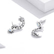 925 Sterling Silver Earrings with Translucent Opal and CZ in Oxidized Finish