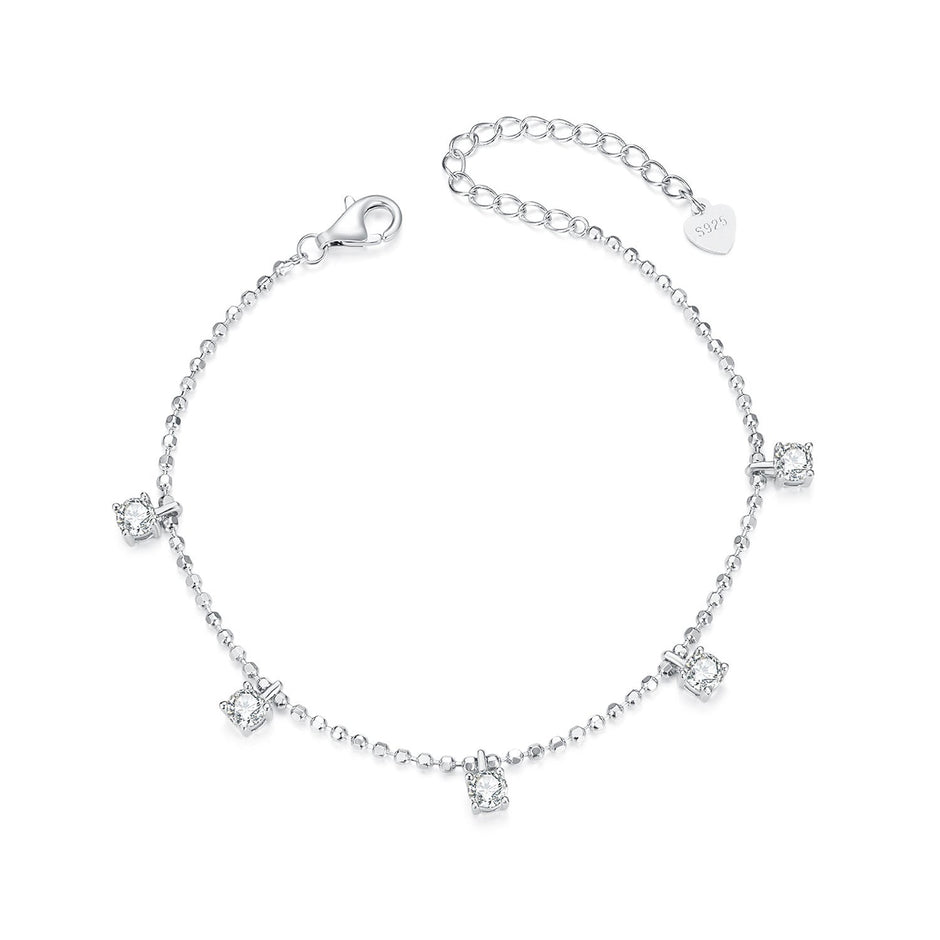 925 Sterling Silver Plated Platinum CZ Bracelet for Women