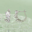 925 Sterling Silver Earrings with White Gold Plating and CZ