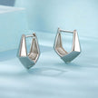 925 Sterling Silver White Gold Plated Earrings 14x6.5mm for Women