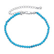 925 Sterling Silver Synthetic Turquoise Bracelet with White Gold Plating for Women