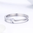 925 Sterling Silver Ring for Women Size 6.0 with Pavé Setting CZ