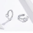 925 Sterling Silver Earrings with Pavé Setting CZ - 1cm for Women