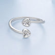 925 Sterling Silver Heart Shaped 0.17cm CZ Ring for Women
