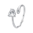 925 Sterling Silver Ring with Pavé Setting CZ, 0.6 cm Width, Style E for Women