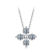 925 Sterling Silver & White Gold Plated Moissanite Necklace 40+5cm for Women