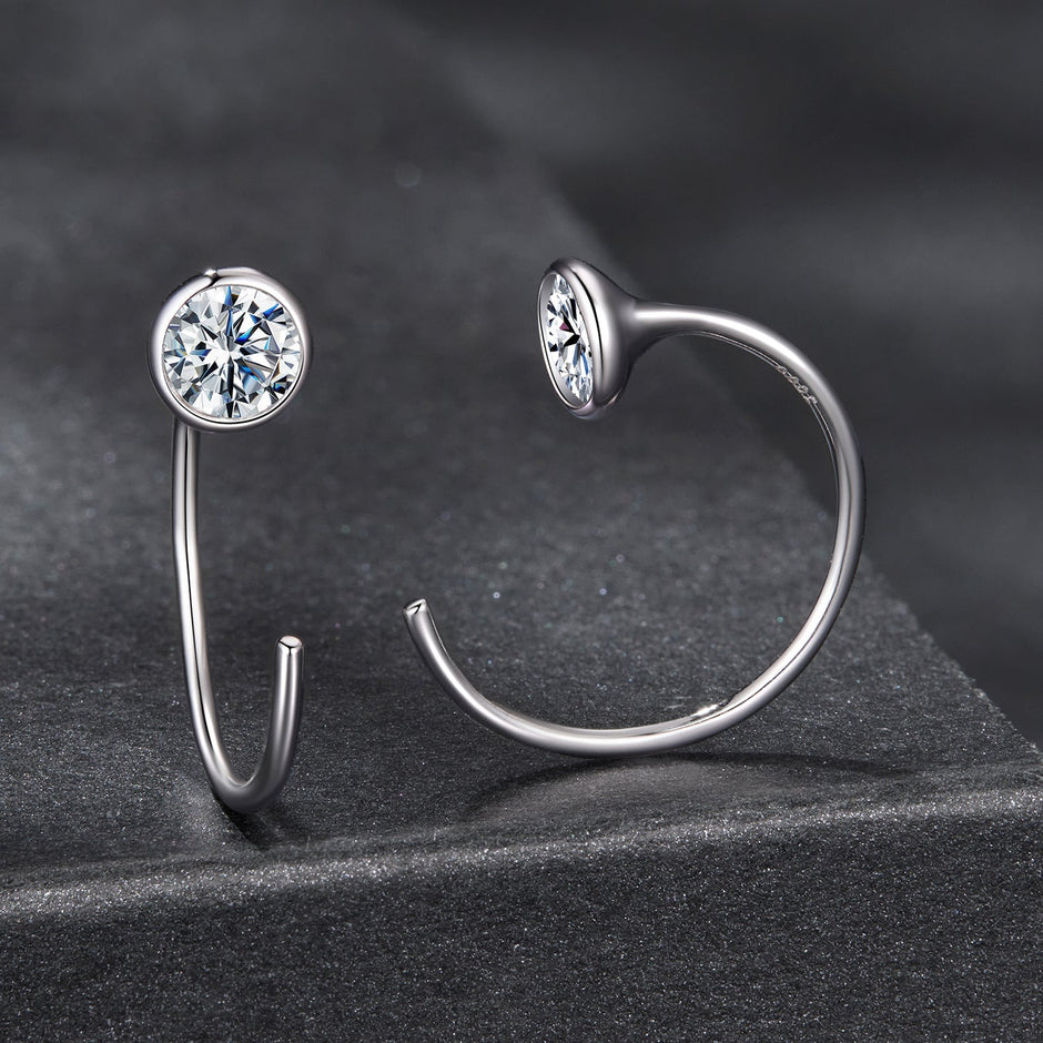 925 Sterling Silver Moissanite 0.3 Carat Earrings for Women
