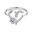 925 Sterling Silver Moissanite Heart-Shaped Ring Size 7 for Women