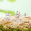 925 Sterling Silver White Gold Plated 1ct Moissanite 0.7x0.5cm Egg-Shaped Earrings for Women