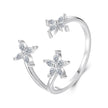 925 Sterling Silver Pavé Setting CZ White Gold Ring for Women