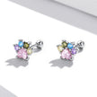 925 Sterling Silver Earrings with Pavé Setting and CZ