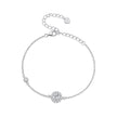 925 Sterling Silver Moissanite 0.5ct Bracelet with Pavé Setting for Women