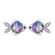 925 Sterling Silver Earrings with CZ and Resin, 0.8*1.2cm