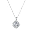 925 Sterling Silver Moissanite Pendant Necklace for Women, 39+5cm, Platinum Plated
