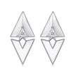 925 Sterling Silver Earrings with White Gold Plating and CZ