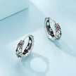 925 Sterling Silver Earrings with Pavé Setting and Oxidized Finish