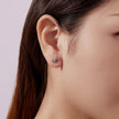 925 Sterling Silver Earrings with Transparent Glass and CZ for Women