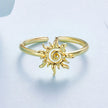 925 Sterling Silver Gold Plated Sun Ring