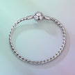 925 Sterling Silver White Gold Plated Bracelet with CZ Pendant for Women
