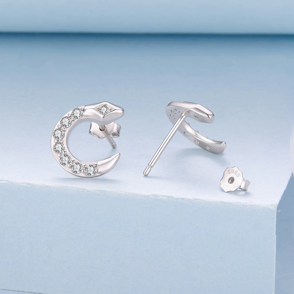 925 Sterling Silver White Gold Plated CZ Pavé 1.2*1.1cm Earrings for Women