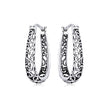 925 Sterling Silver Earrings 2.3*0.4cm Oxidized Silver for Women