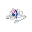925 Sterling Silver Pavé Setting CZ & Synthetic Tourmaline Ring for Women