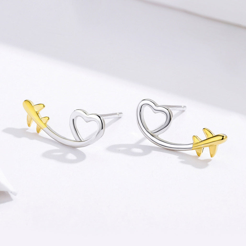 925 Sterling Silver Earrings, 0.6cm, Plated Gold, Plated Platinum for Women