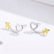 925 Sterling Silver Earrings, 0.6cm, Plated Gold, Plated Platinum for Women
