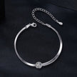 925 Sterling Silver 5.0mm Moissanite Bracelet with White Gold Plating for Women