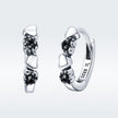 925 Sterling Silver Earrings with Pavé Setting CZ, 1.1*0.3cm